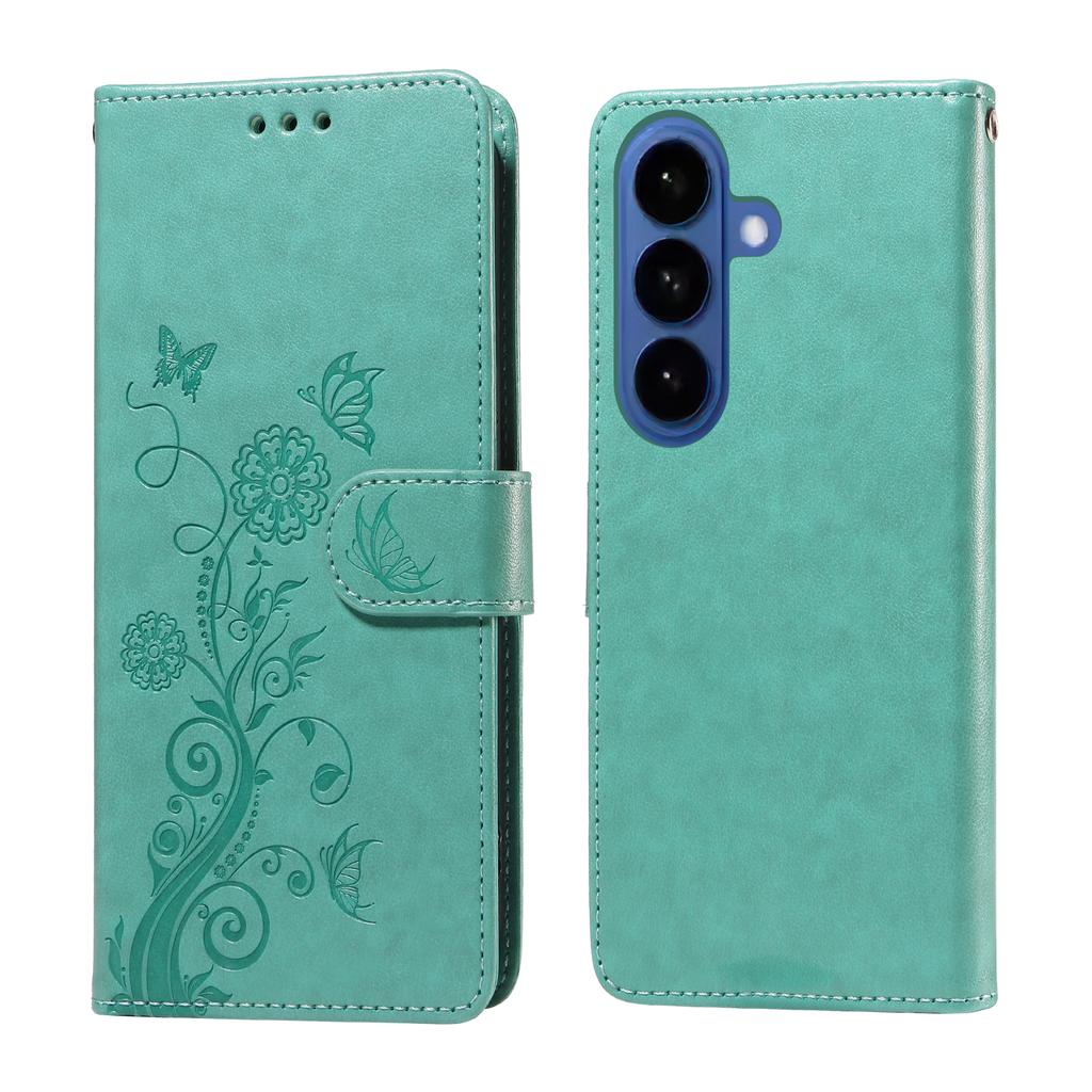For Samsung Galaxy S26/S26 Pro Leather Case Butterfly Floral Imprint Wallet Stand Cover