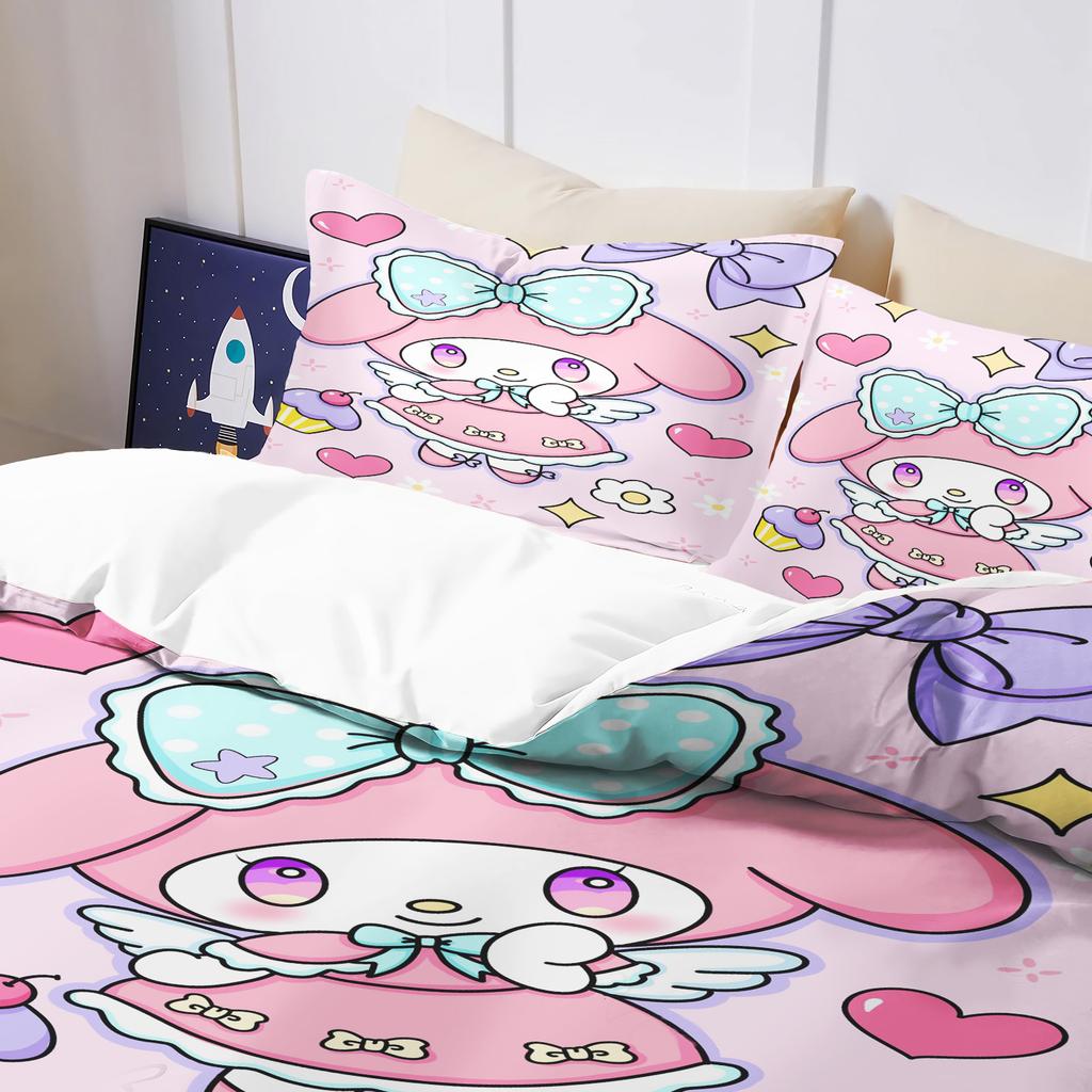 My Melody 3-Piece 1 Quilt Cover One Piece Bedding Set Comforte Luxus Exquisite Birthday Gift Polyester Home Decor