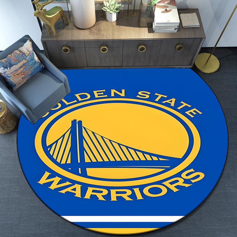 Golden State Warriors Logo Round Rug for Livingroom,Bedroom, Palyroom, Chair Rug, Area Rug, Circle Carpet, Large Size Fan Christmas Gift