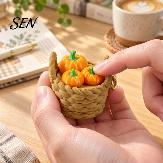 Miniature Desk Toys 3D Printed Mini Vegetable Basket Keychain, Cute Simulated Pendant, Unique Gifts for Friends Portable Stress Relief Clicker