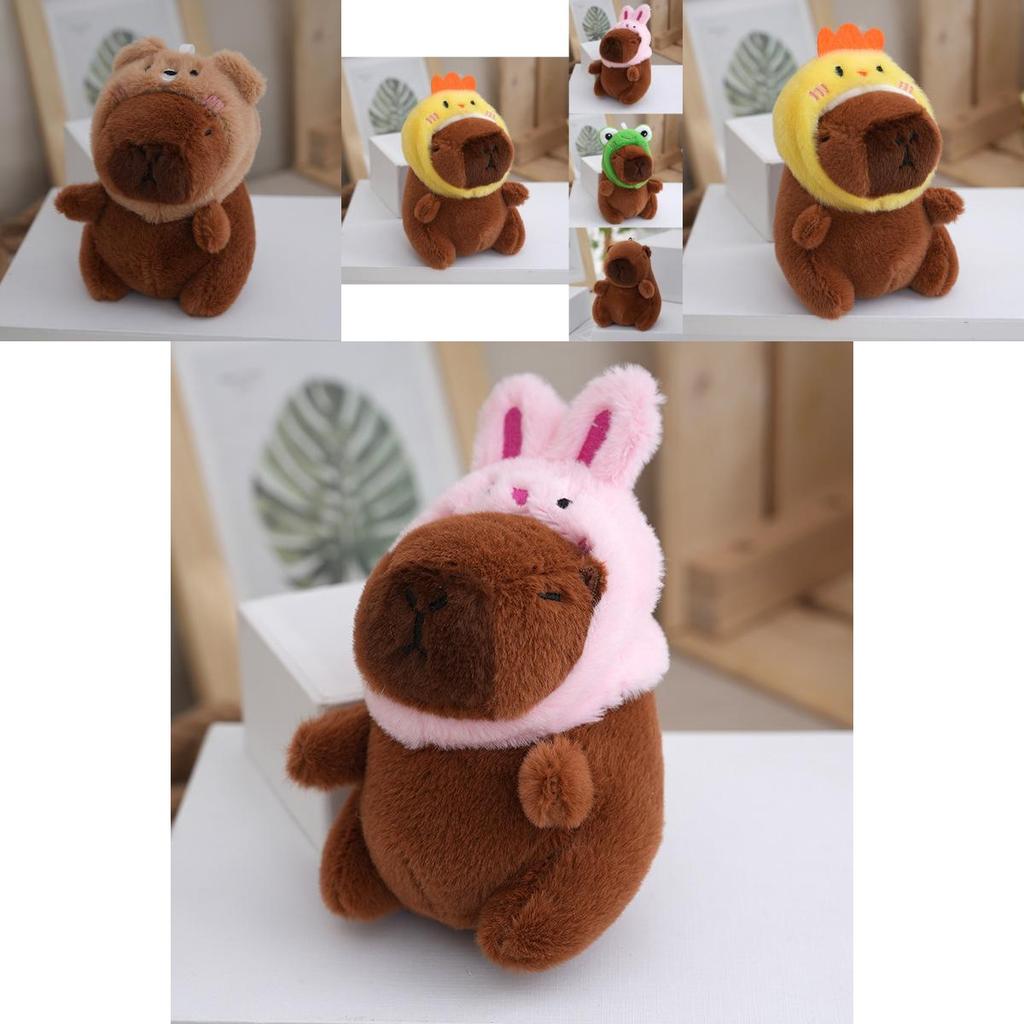 Nadýchaný plyšový klíčenka kapybara v mnoha roztomilých stylech pro děti i dospělé