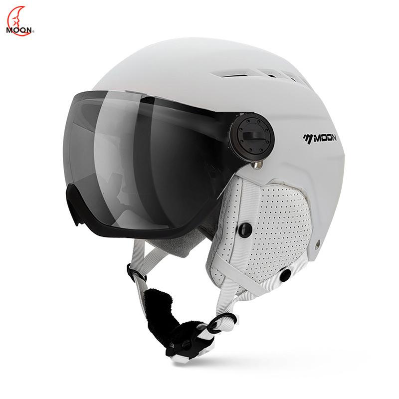 

Лыжные шлемы мужские и женские, очки для зимних видов спорта, интегрированные снежные шлемы, сноуборд, полный комплект снаряжения, полнолицевые шлемы для катания на лыжах M белый