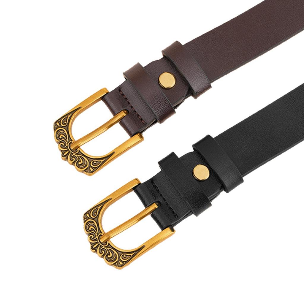 Men's Pin Buckle Belt for Youth Casual Middle-aged Durable and Versatile Trendy Belt Imitation Copper Alloy Perforated Men's Belt