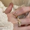 Cherry Blossom Pearl Open Ring for Women - Summer 2024 Fashionable High-End Index Finger Ring