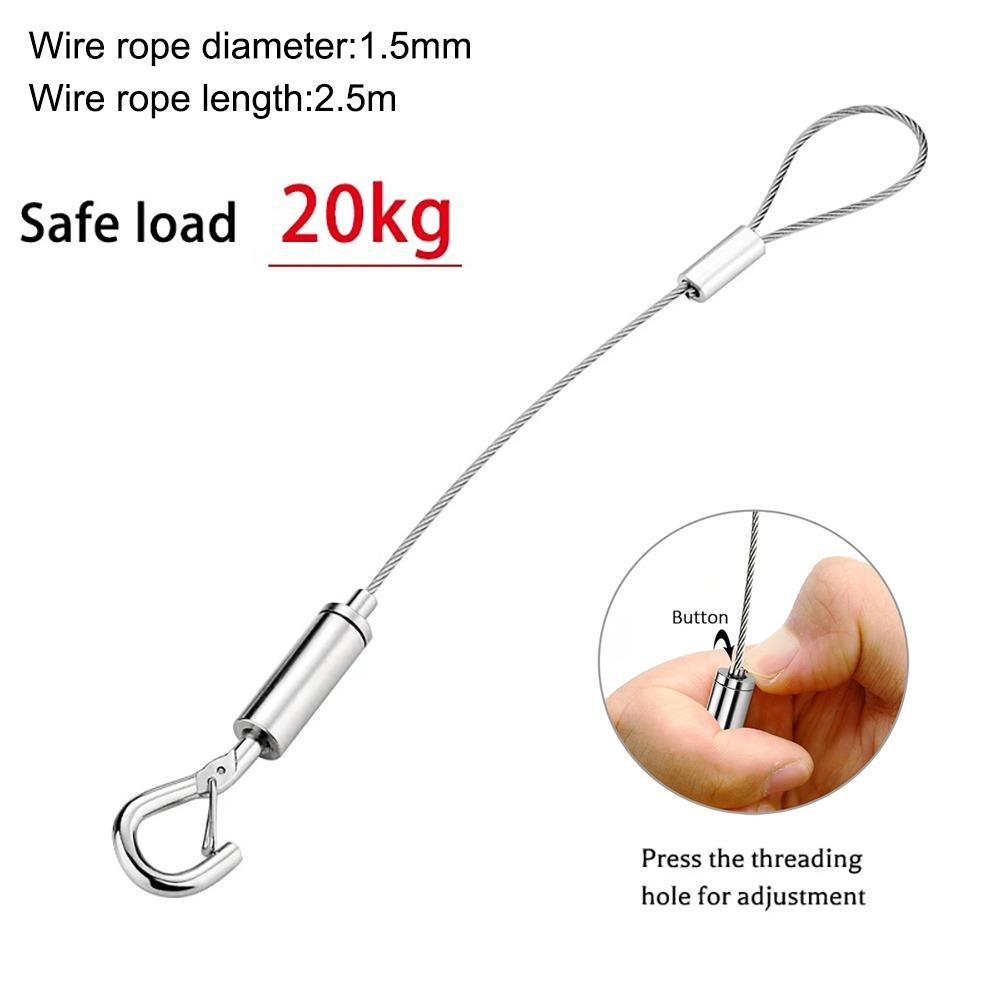 New Stainless Steel Wire Rope Adjustable Automatic Retractable Fastening Suspension Lanyard