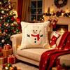Christmas Themed Plush Cushion Cover With Sewn Seaming For Living Room Decor