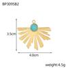 CARLIDANA Stainless Steel Multi-Color Natural Stone Jewelry Charm Fan Round Pendant for DIY Necklace Earrings Accessories