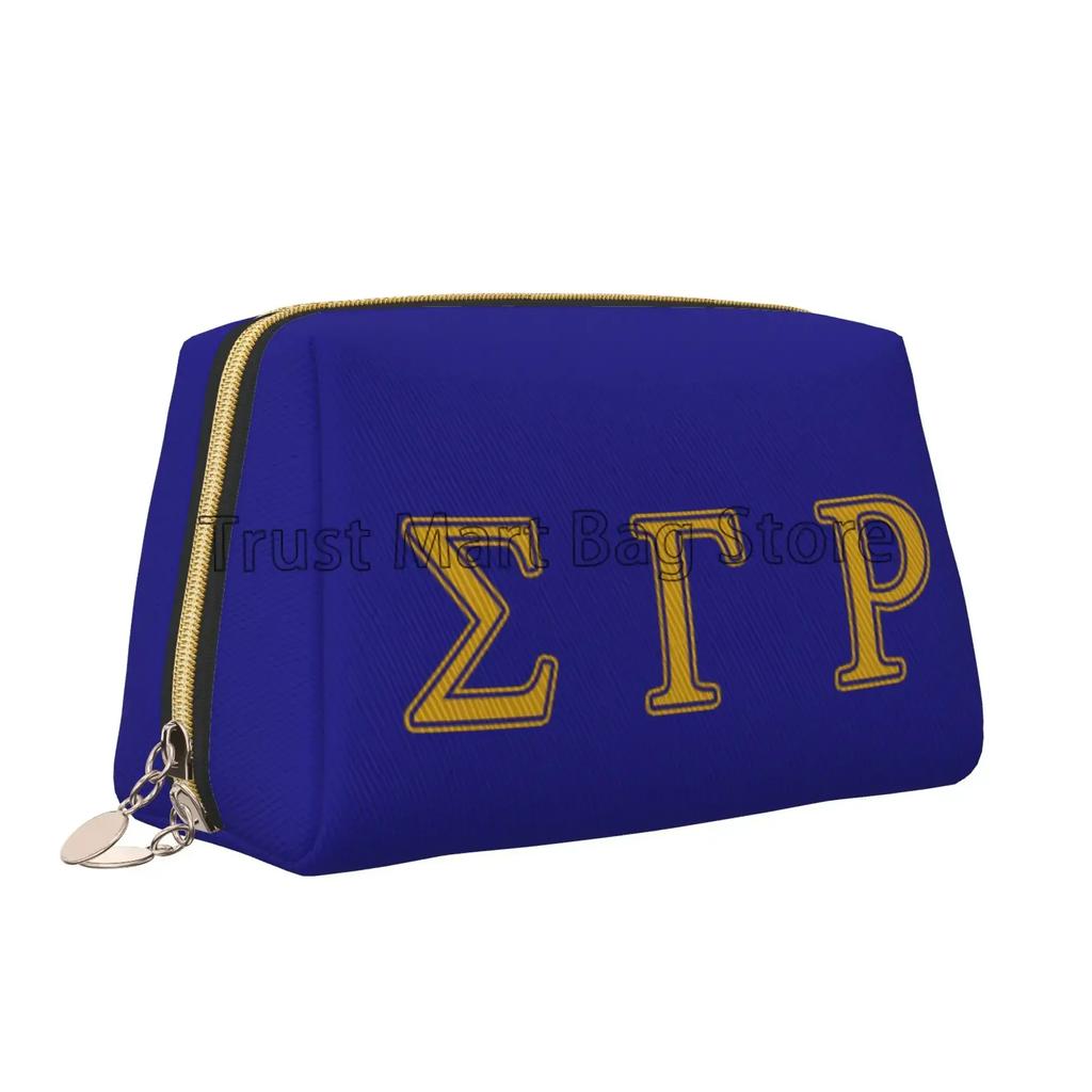 Sigma Gamma Rho Sorority Paraphernalia Gift 1922 SGR Makeup Bag for Women Girls Leather Travel Toiletry Pouch Cosmetic Bag