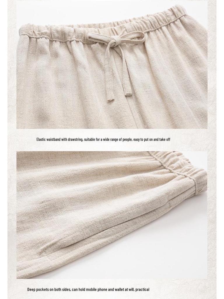 Men's Youth Linen Tang Suit - Chinese Style Zhongshan Jacket Hanfu Set