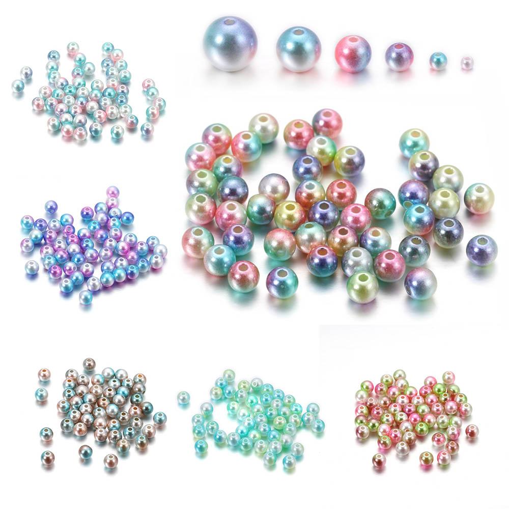 50-400Pcs 3-12mm Colorful Acrylic ABS Imitation Pearl Bead Loose Spacer Beads for DIY Bracelet Necklace Jewelry Making Supplies