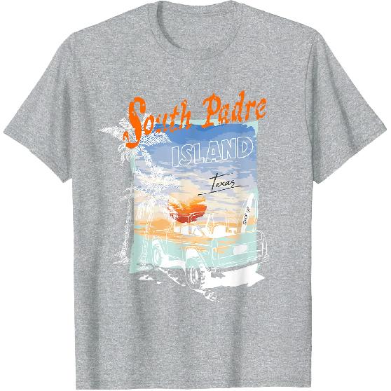 South Padre Island Texas Summer Vibe Sunset Palm Tree T-Shirt