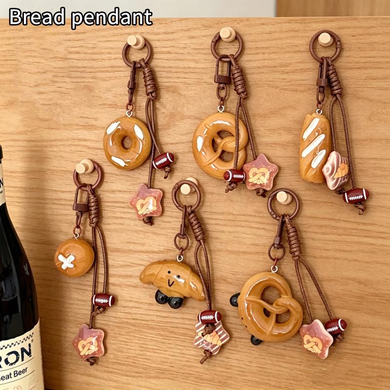 Niedlicher Brot-Schlüsselanhänger mit Schlaufe Strapazierfähiger Schlüsselring Handtaschen-Schmuck Einzigartiges Geschenk für Kuchen- und Gebäckliebhaber