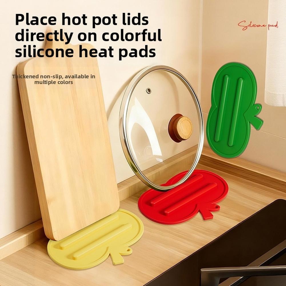 For Countertops Heatproof Coaster Pot Lid Mat For Kitchen Cream Yellow Soft Silicone Material Prevents Scratches