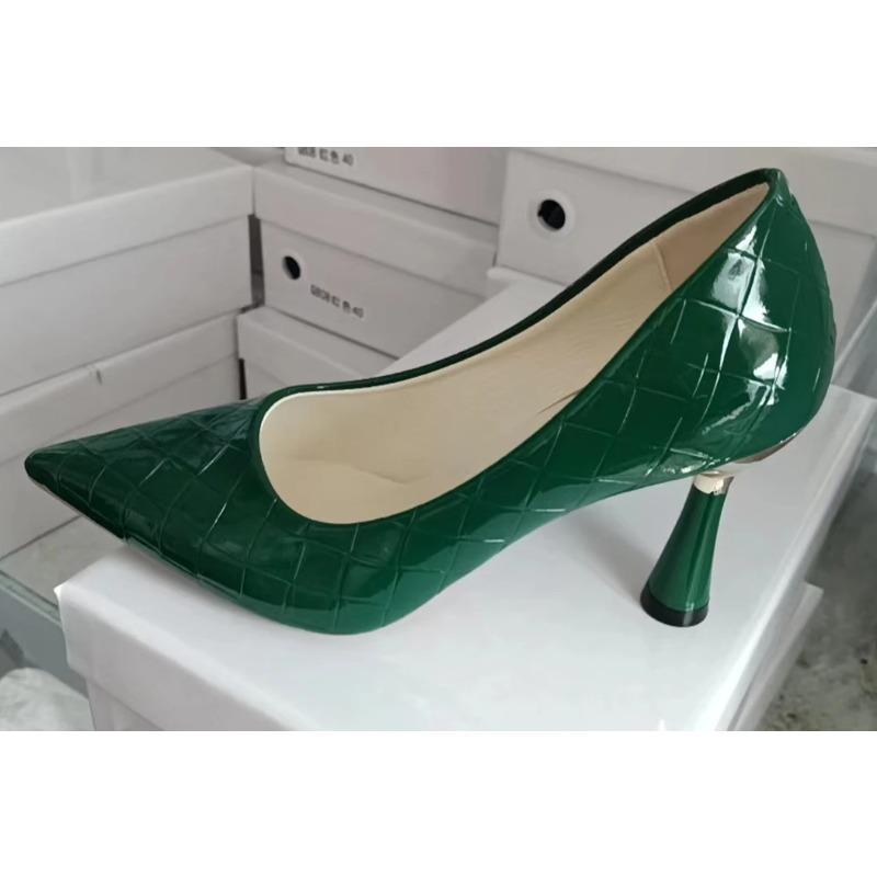 Casual High Heels New Pattern Embossed Fashion Oversize Footwear In Autumn And Winter Pumps Women Footwear Plaid Classic