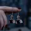 Retro Horror Movie Character Jewelry 1 Pair Halloween Theme Dangle Drop Earrings for Women, Scary Blood Gothic Acrylic Clown Earrings, Creative