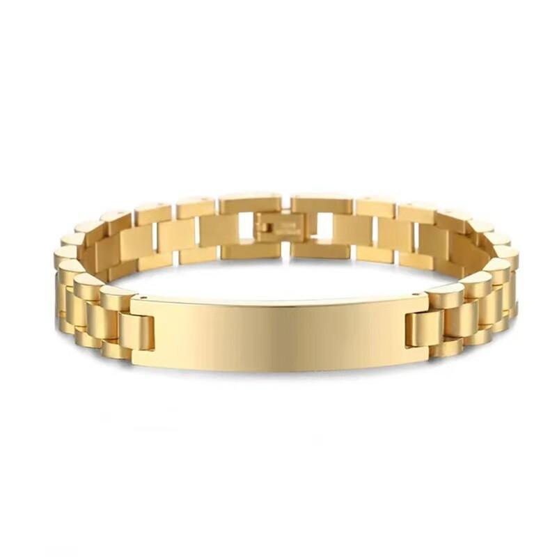 Geometrisches Edelstahlarmband für Herren Mit Personalisierbarer Gravurplatte Minimalistisch Mode