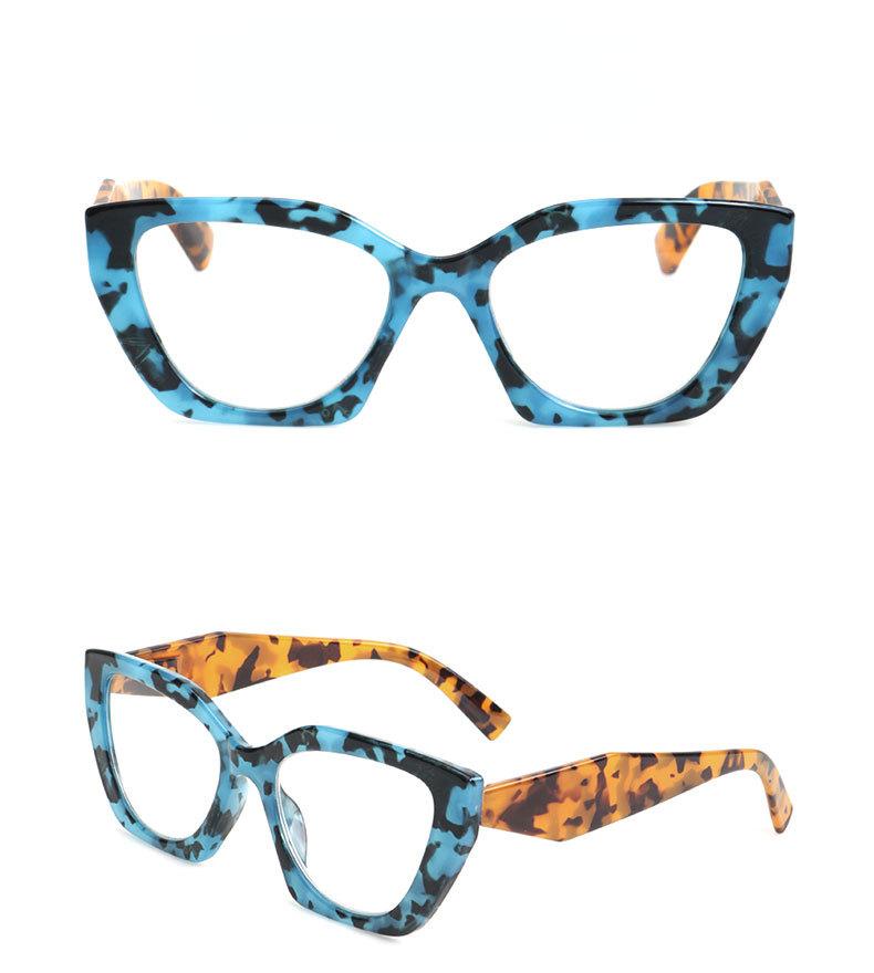 Leopard Print Flat Glasses Creative Large Frame Glasses Cat's Eye Decorative Glasses