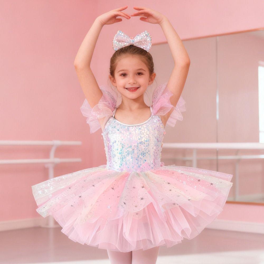 Modern Ballet Tutu Sequin Performance Clothes Fashion Princess Dress  Kids Girls