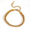 Women's Titanium Steel Color-Preserving Woven Snake Chain Layered Bracelet