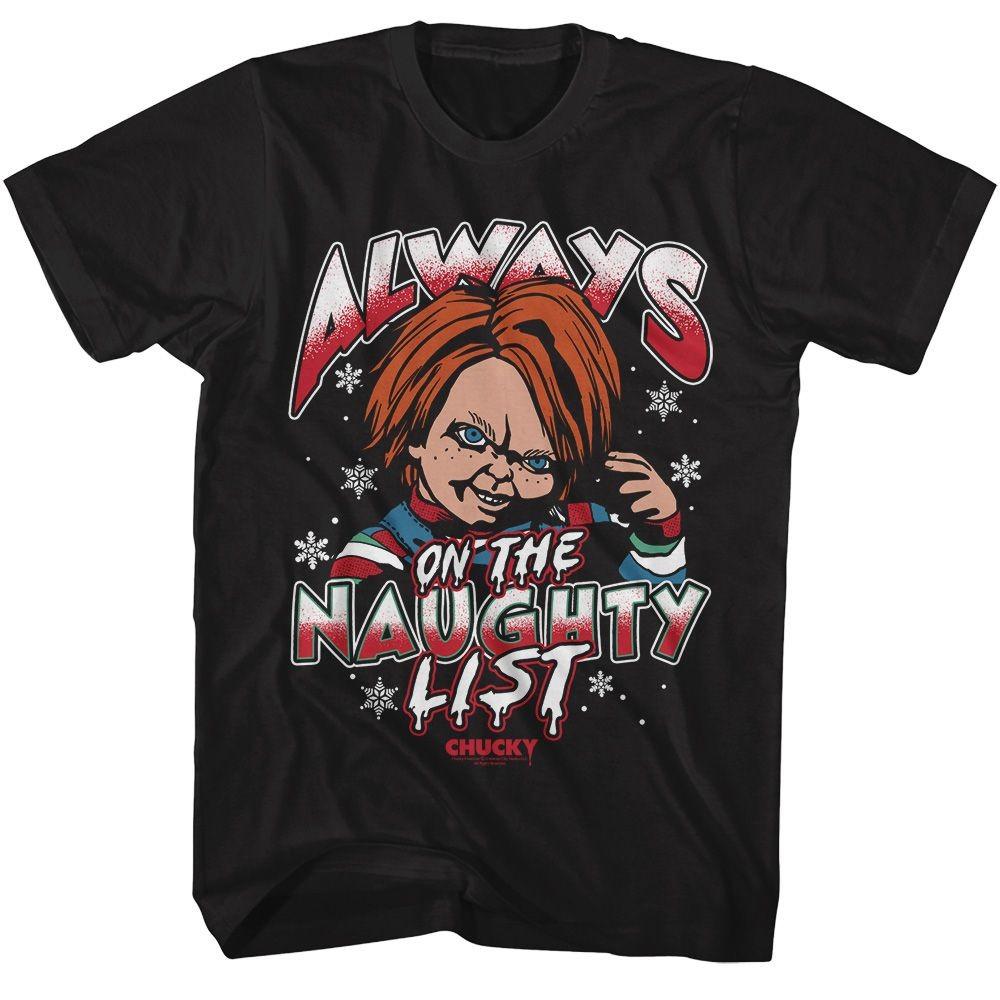 Chucky Naughty List Black Movie Shirt S