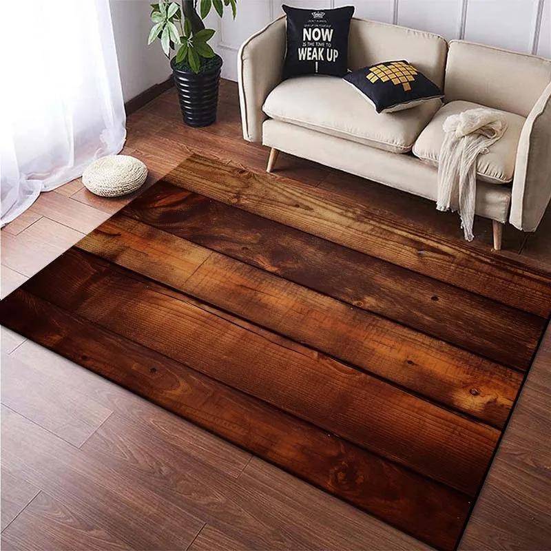 Wooden Floor Pattern Mats Door Front Decoration Home Living Room Mats