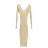 Pit Strip Large V-neck Knitted Dress with Coat Women's Autumn and Winter New Slim-fitting Long Sweater Bottoming Skirt