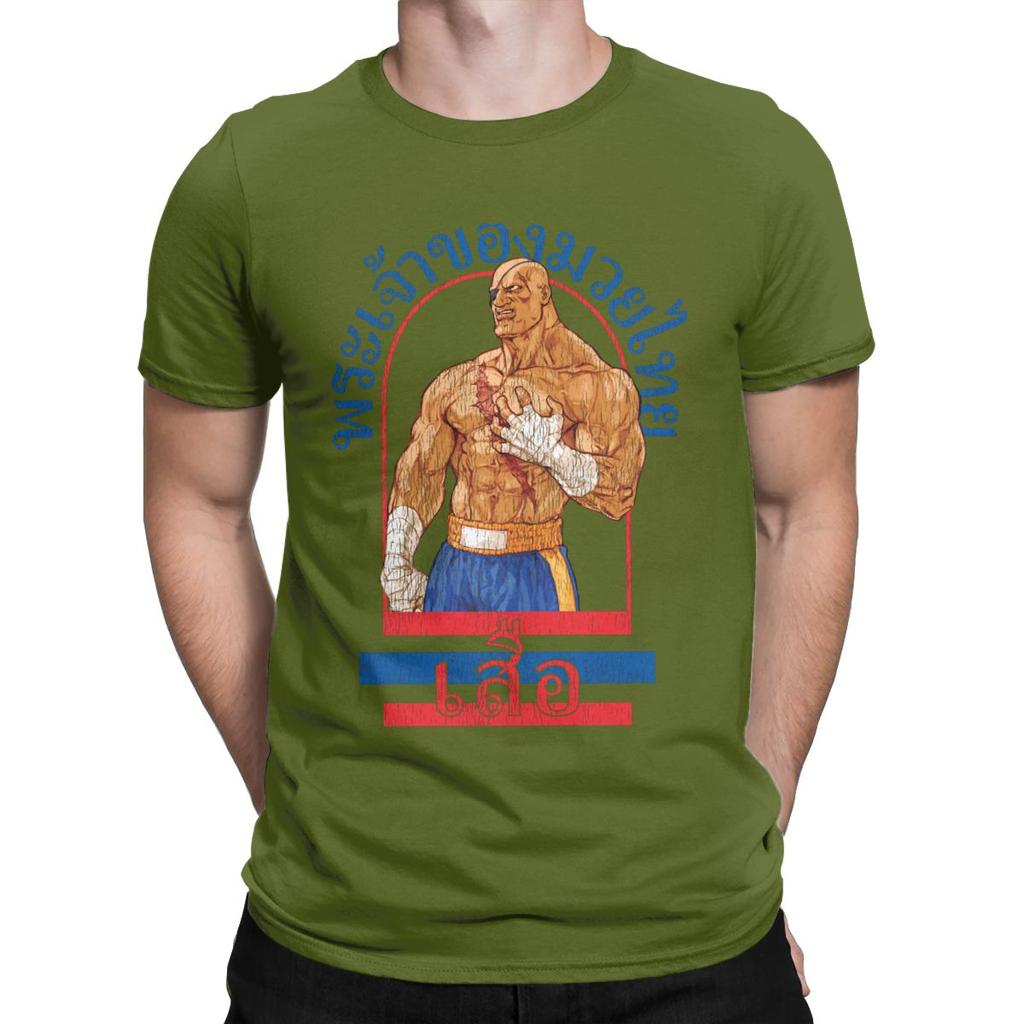 Sagat God Of Muay Thai Gym street fighter thai boxing Men's T Shirt Short Sleeve Crew Neck T-Shirt 100% Cotton Plus Size Tops