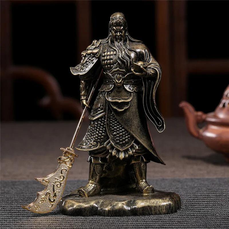 Gold Chinese Feng Shui Guan Gong Buddha Statues Handmade Resin Crafts Big Buddha Sculpture Figurines Home Decoration