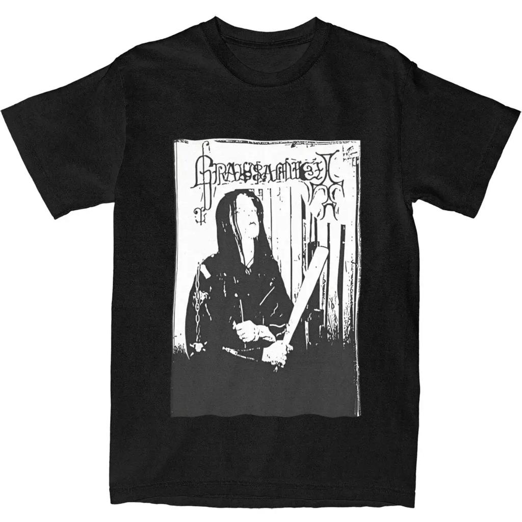 Sommarmode herr T-shirt Grausamhet musik black metal gotisk T-shirt Herr avslappnad lös ren bomullstopp