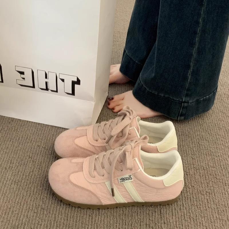 

Желтые женские туфли, новые весенне-летние на плоской подошве, универсальные, маленькие белые спортивные и повседневные кеды 35 розовый