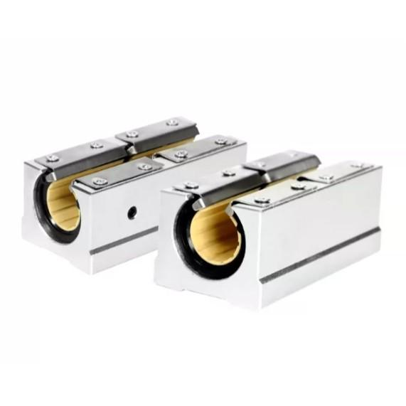 Silver SBR Open Linear Bearing Slider for CNC Woodworking, Aluminum-PVC Assembly