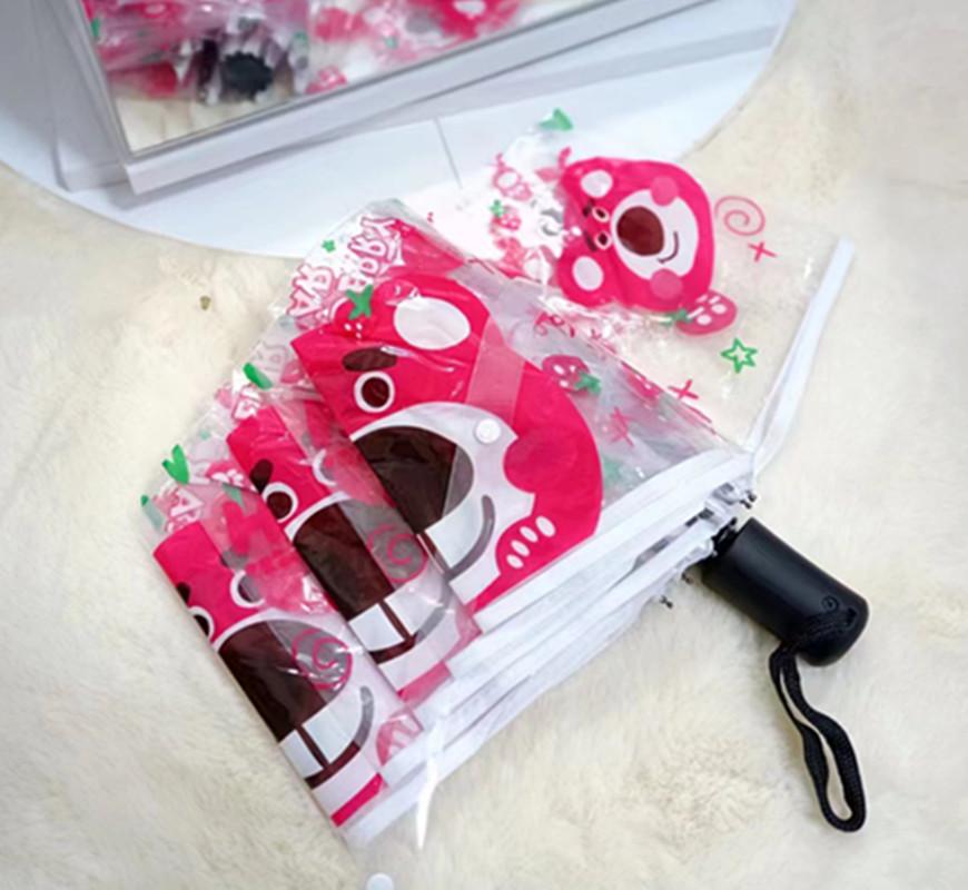 Kuromi Anime Soft Girl Transparent Folding Umbrella - Thickened and Portable