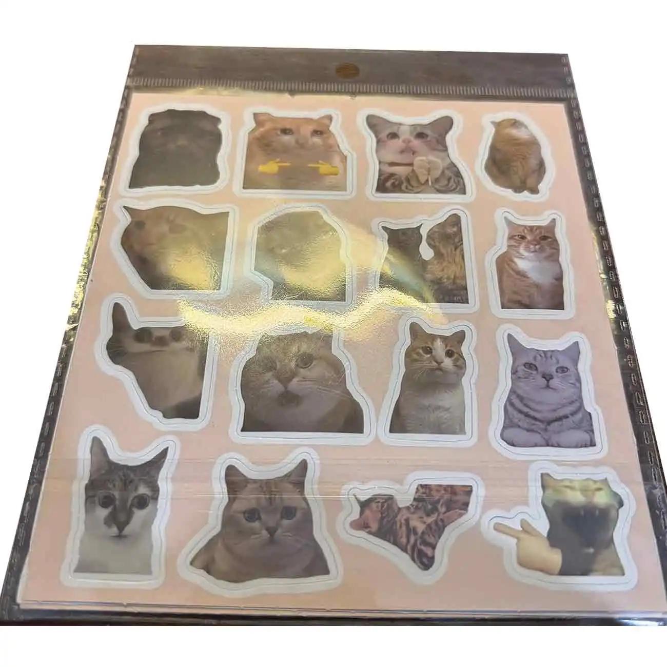 Интернет Смешные Кошачьи Стикеры с Выражениями 100шт Водонепроницаемые Стикеры-Мемы с Котами для Скрапбукинга Принадлежности для Рукоделия Канцелярские Товары для Детей