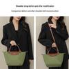 Longxiang Genuine Leather Mini Dumpling Bag with Wide Strap and No-Punch Buckle