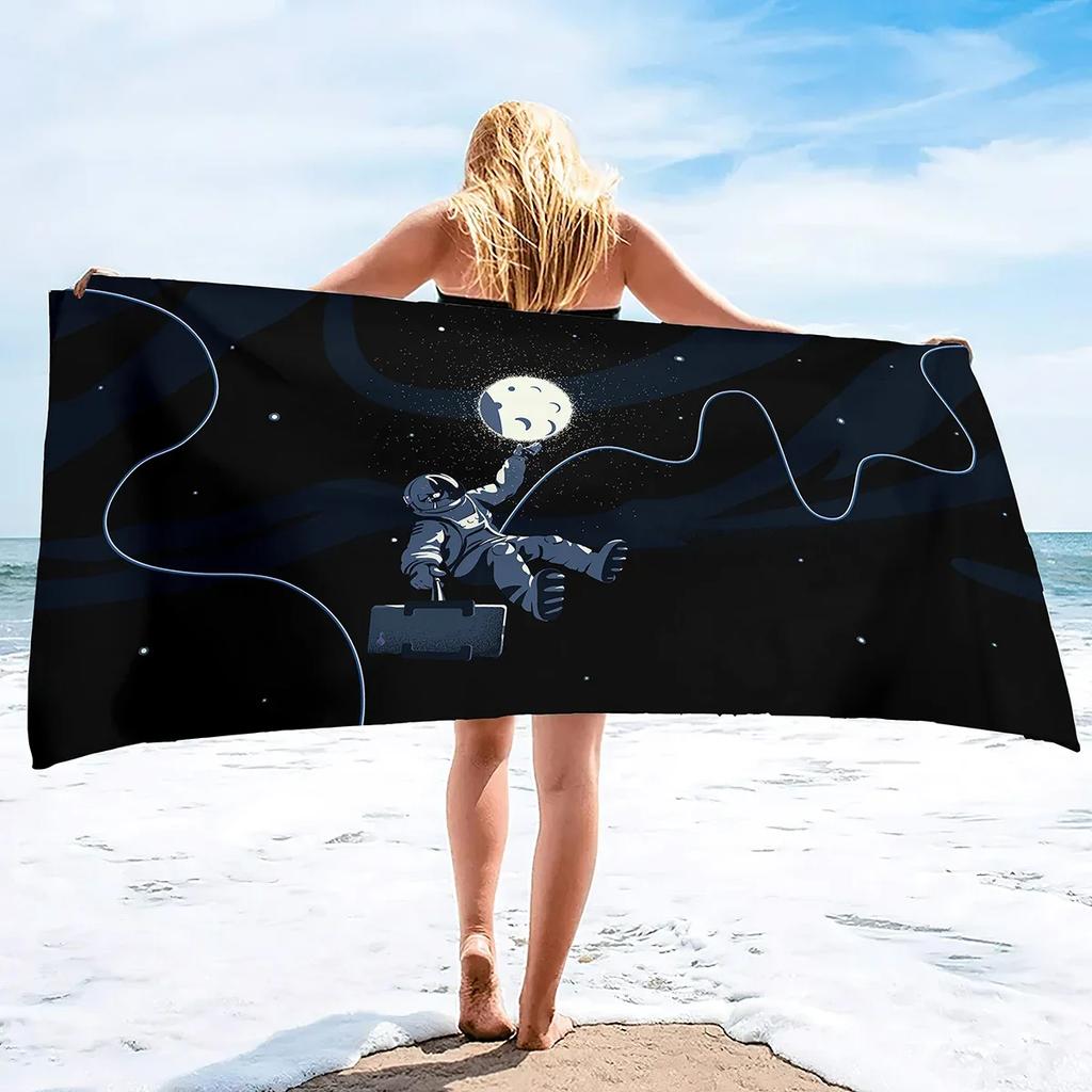 Galaxy Astronaut Beach Towel,Beach Blanket Large Microfiber Shower Bath Towels Yoga Towel,Soft Water Absorbent Beach Throw