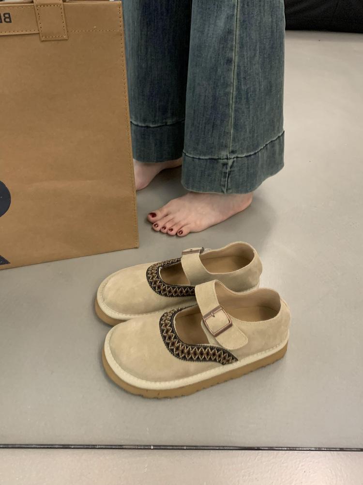 

Literary and retro ethnic style platform Boken shoes women s shoes summer 2025 new Japanese ugly cute big head shoes 35 абрикосовий