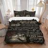 3PCs Love Quote Poster Design Cover Set, Breathable Fabric, Machine Washable (1 Duvet Cover + 2 Pillowcases) (Without Quilt) Yy250911139