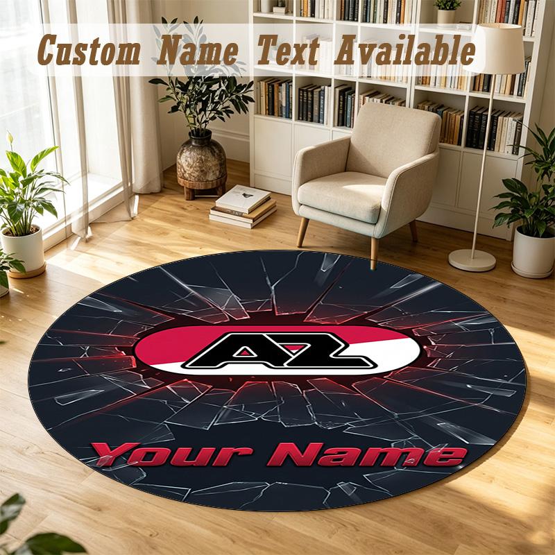 Round Rug Custom NameAZ Alkmaar Pattern Non Slip Carpet Home Floor Decor