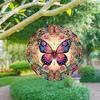 Motyl ze stali nierdzewnej wiatraczek 25cm kolorowy trzepoczący dekor ogrodowy do wewnątrz na zewnątrz podwórko patio wisząca sztuka