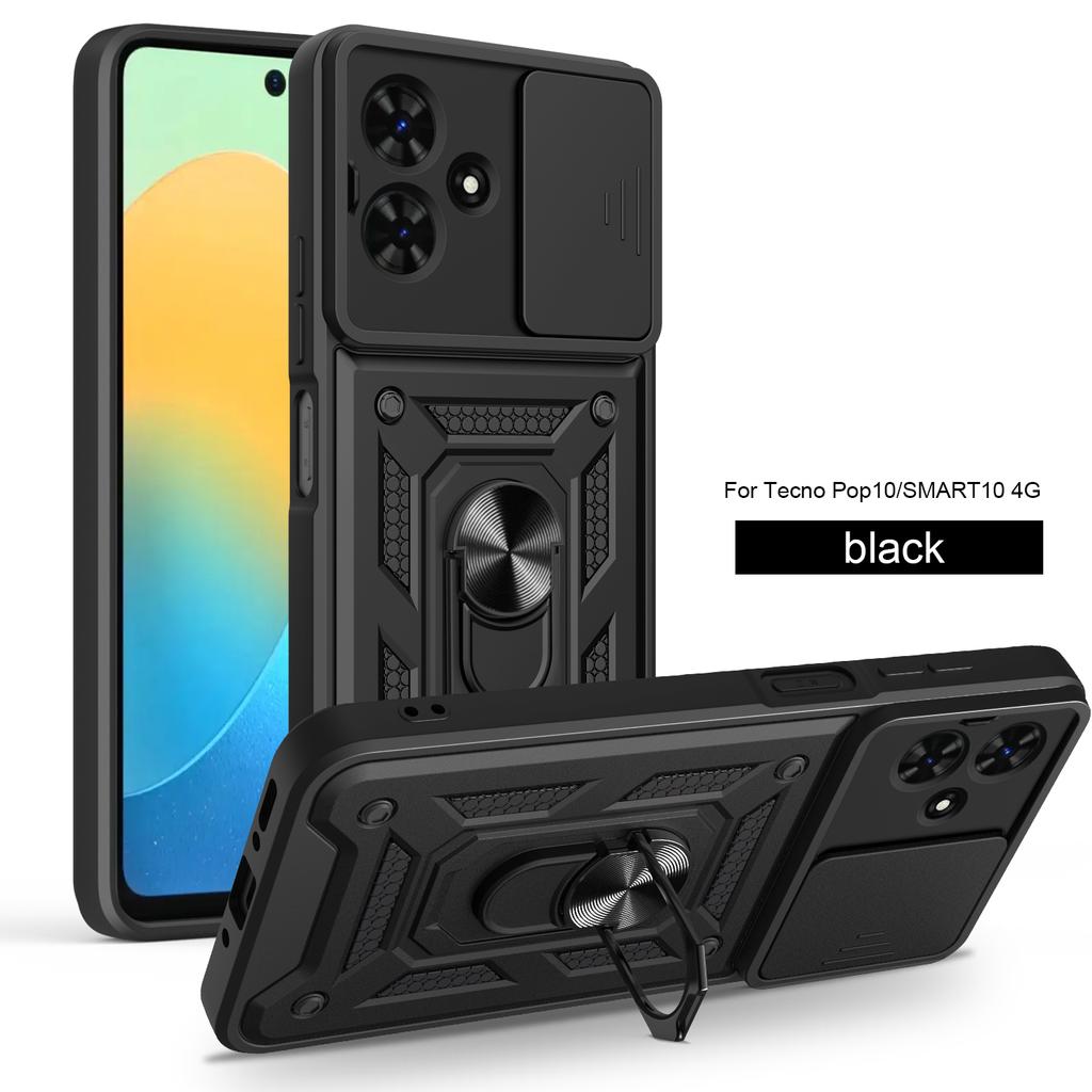 For Infinix Smart 10 Case Infinix Smart 10 Cover Magnetic Ring Holder Armor Phone Case Slide Camera Protect Back Cover