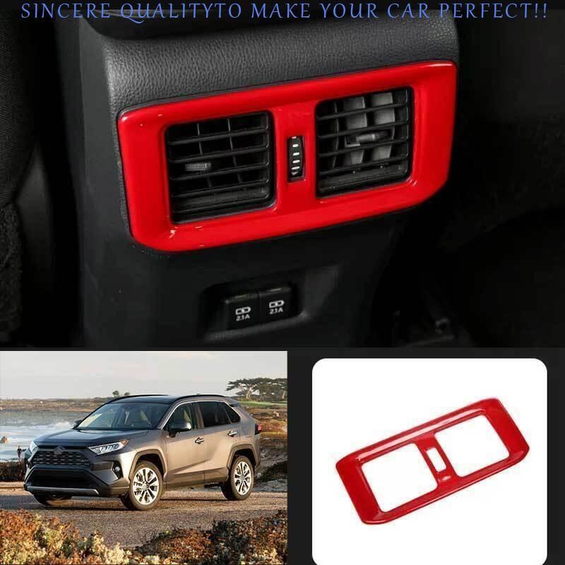 For Toyota RAV4 2019-2025 Glossy Red Rear Armrest AC Air Outlet Vent Cover Trim