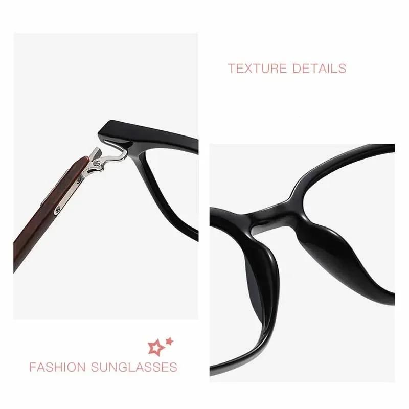 Neutral Classic Retro High-Definition Anti-Blue Light Myopia Glasses Men'S Fashion Square Full Frame Photochromic Myopia Glasses