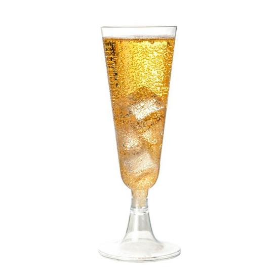 20/40Pcs Disposable Champagne Glasses 150ml Clear Plastic Flutes Stemmed Wine Glasses for Weddings Parties Lightweight Shatterproof Party Cups