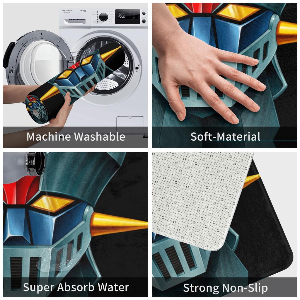 UFO Robot Mazinger Z Front Door Floor Entrance Mats Outdoor Anime Bath Kitchen Doormat Bedroom Carpet Rug