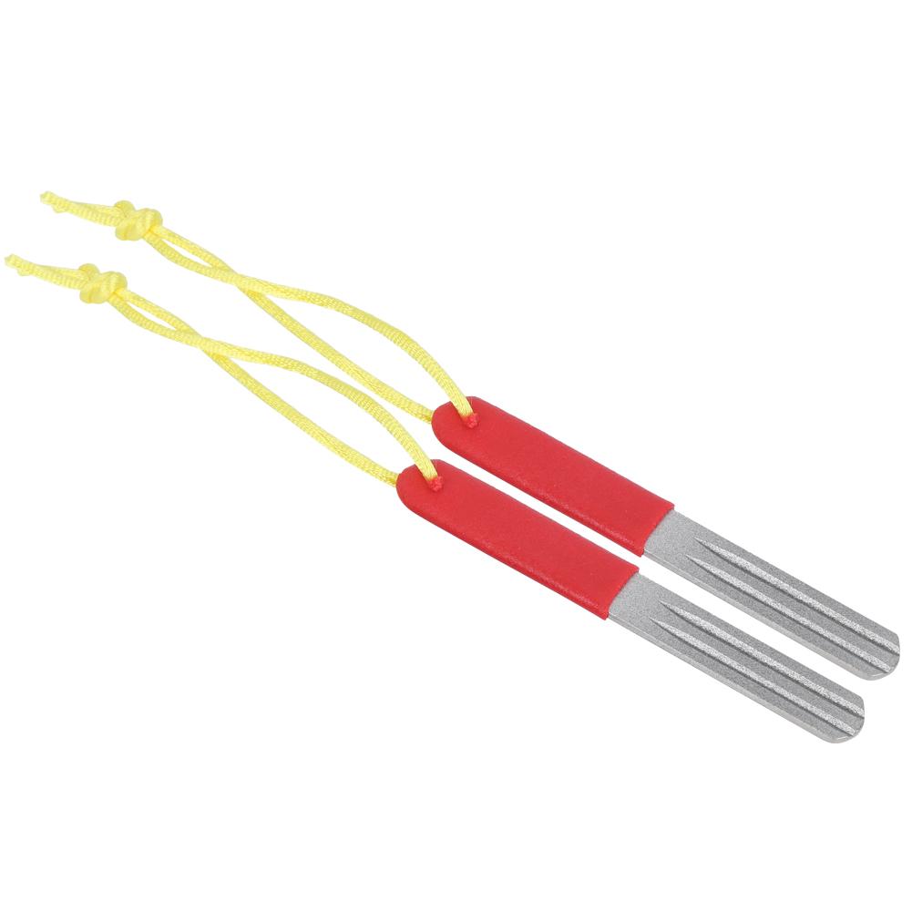2pcs Fishing Hook File Portable Fish Hook Sharpening File Fishing Tool Accessory Red
