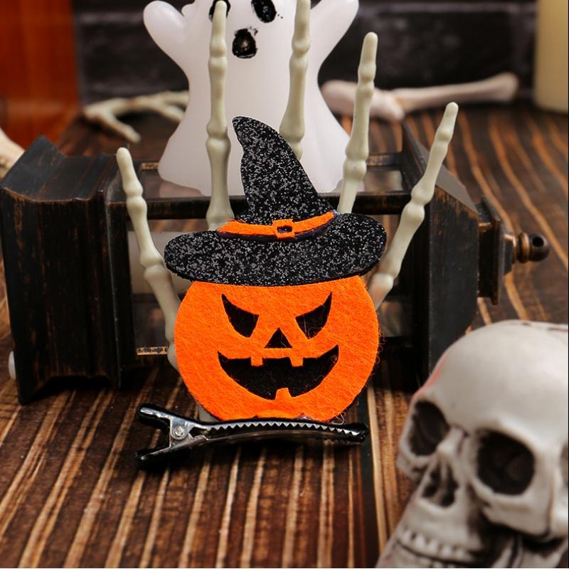 2pcs/Set Halloween Pumpkin Hair Clips, Halloween Party Headpieces, Cosplay Performances, Ball Costumes, Props, Hair Accessories