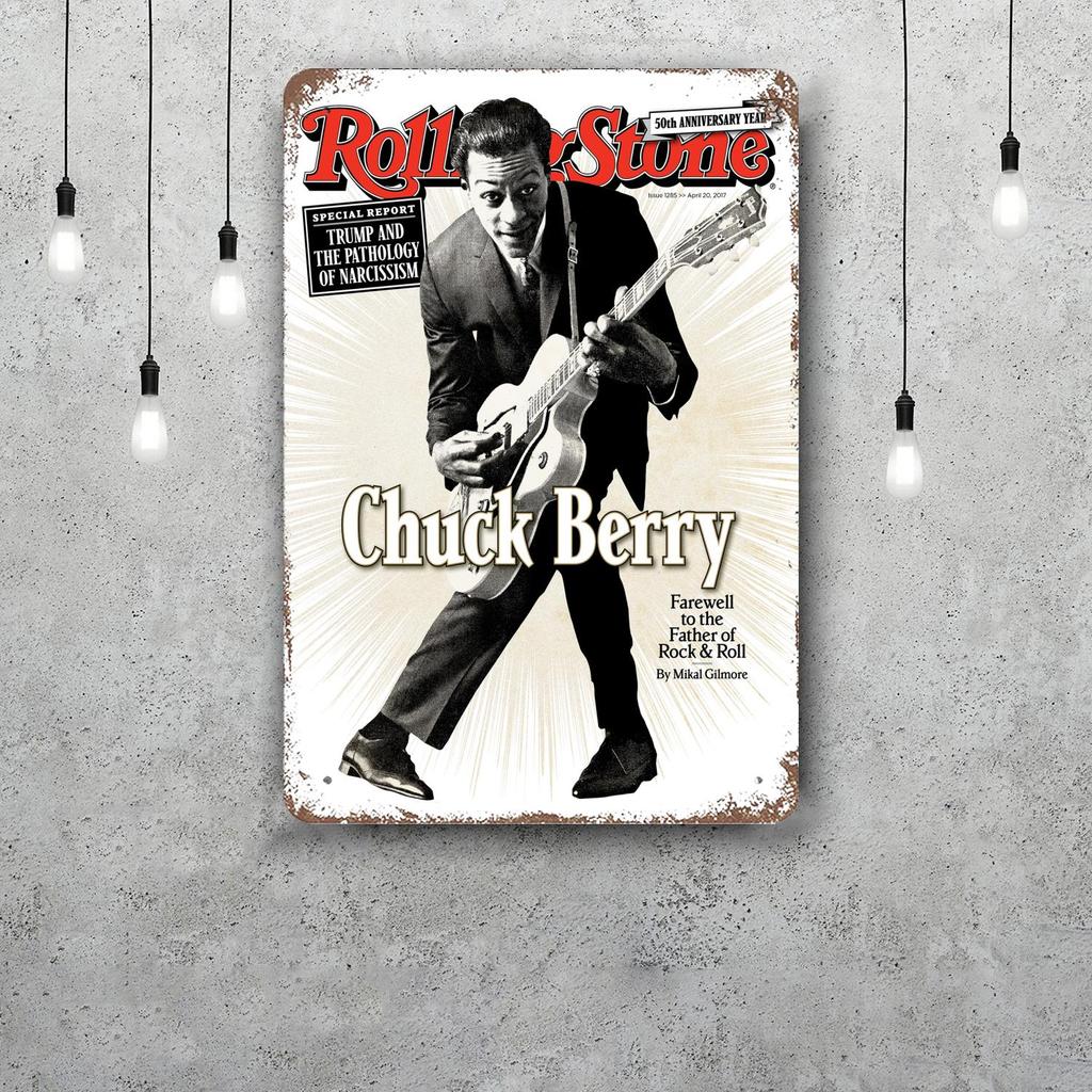 Chuck Berry Band Decor Poster Vintage Tin Sign Metal Sign Decorative Plaque for Pub Bar Man Cave Club Wall Decoration