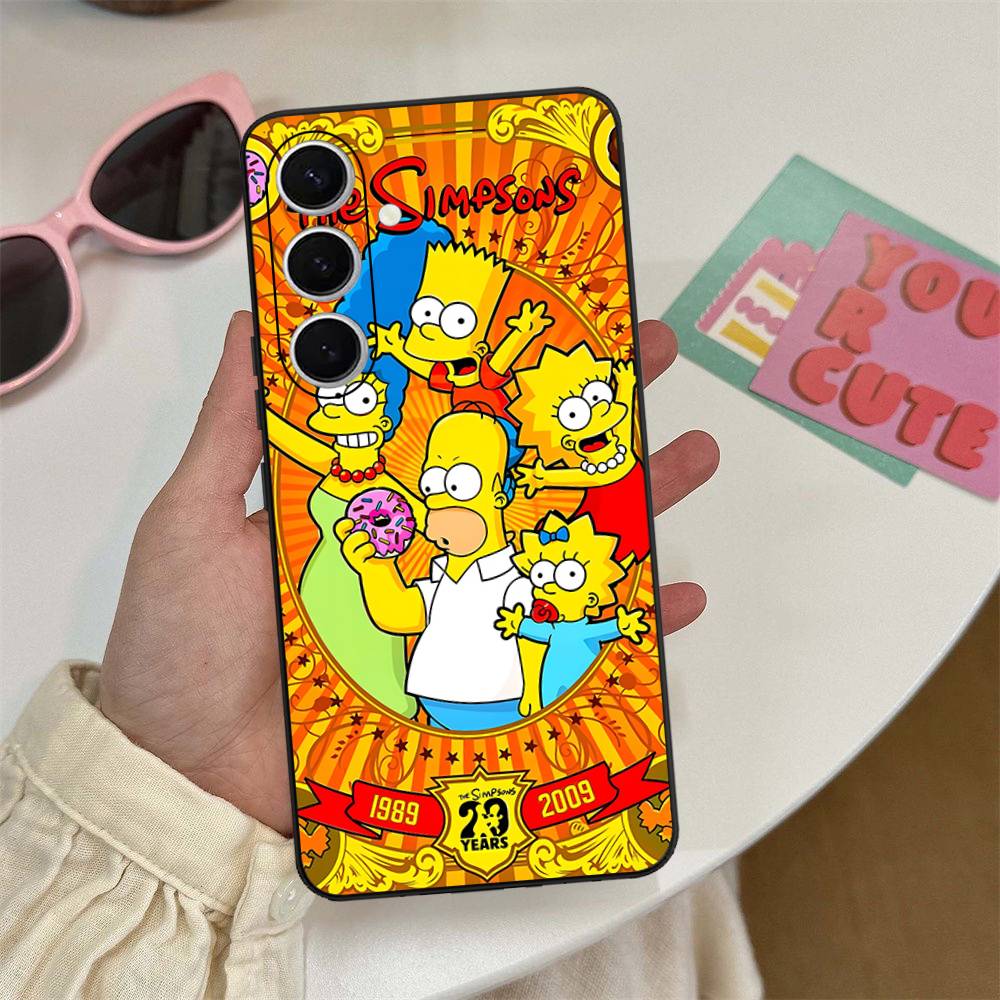 Funny Cartoon S-Simpsons Phone Case For Samsung S 24 Fe 25 Ultra Plus 20 Lite 21 30 22 23 24 22 Ultra 5G Fundas