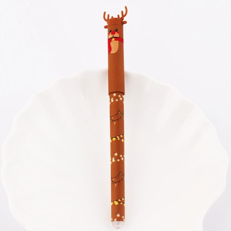 4Pcs Festive Erasable Ballpoint Pens Friendly Plastic Design Comfort Grip Ballpoint Pens Set for Holiday Writing Tools