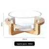 Bamboo Wood Base Glass Fruit & Snack Plate